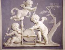 Tableau à l’huile après restauration.